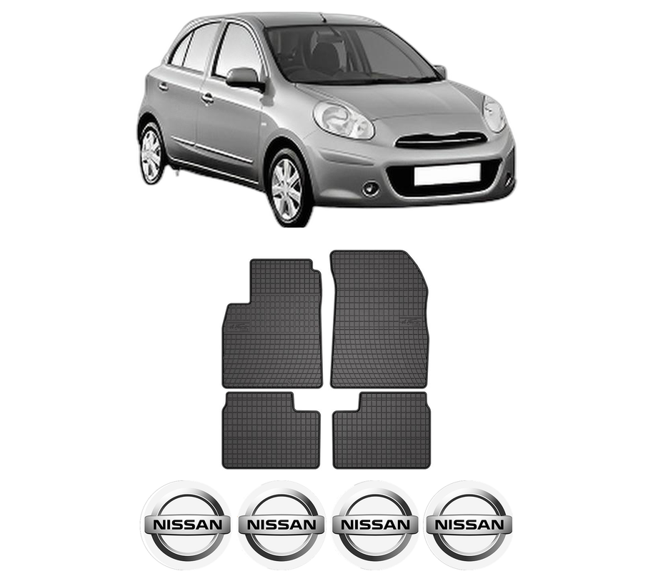 Set covorase presuri NISSAN MICRA IV (K13K, K13KK) din 2010-2015, auto, din cauciuc thermoplastic, 4 Stickere auto cu NISSAN