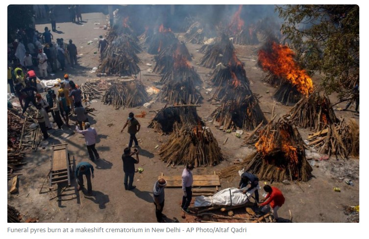 India cremation Covid-19 dead people. Screenshot-2021-04-25-221348