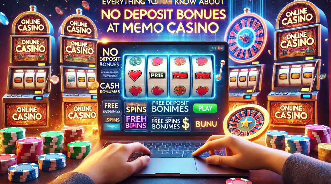 Screenshot of Memo Casino interface showing game lobby and promotions