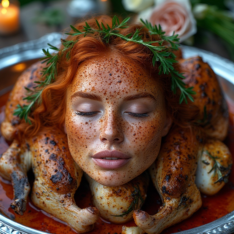 Garden wedding wom served Redhair head 0 05