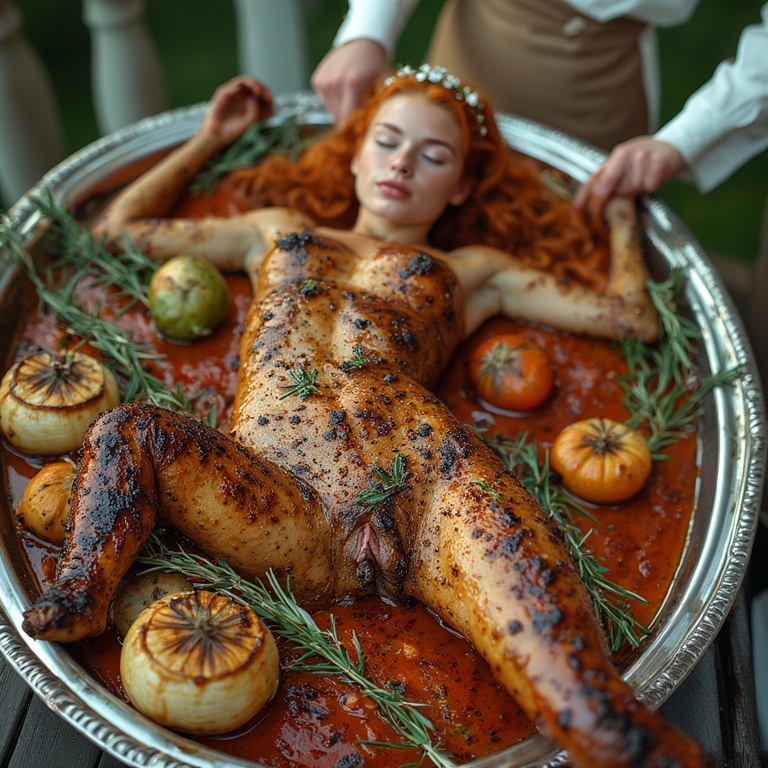 Garden wedding wom served Redhair 1 58