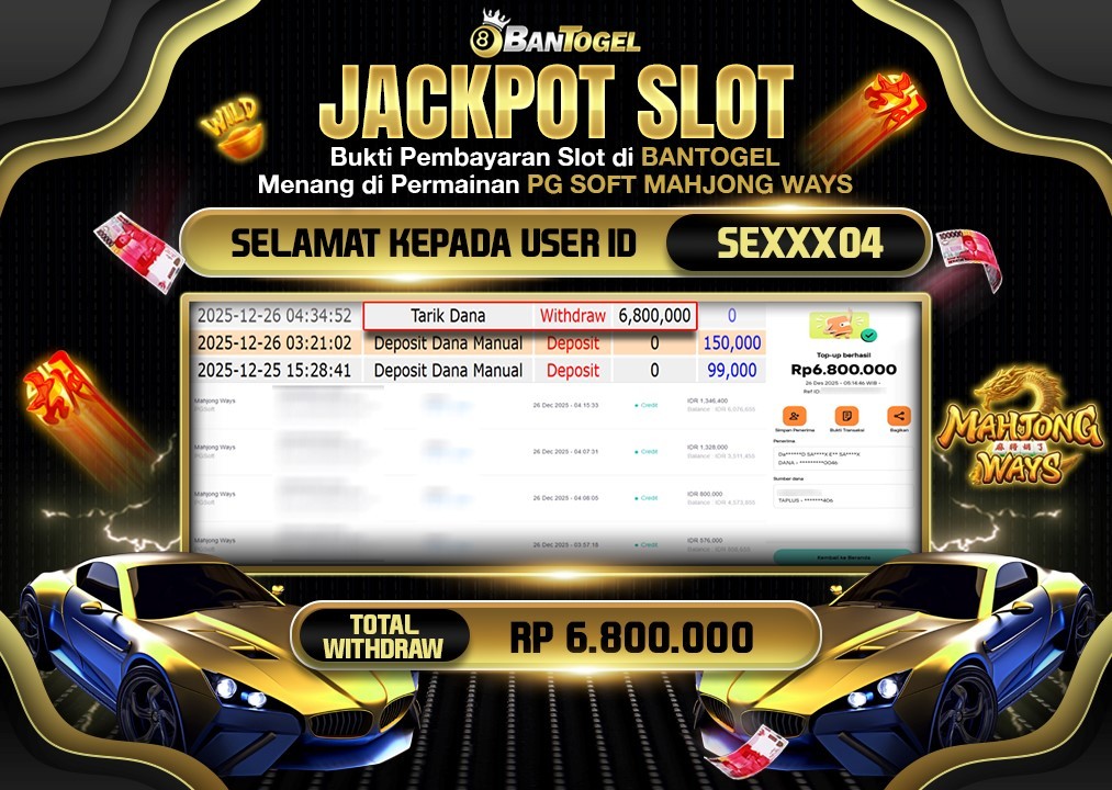 BUKTI JACKPOT LUNAS BANTOGEL