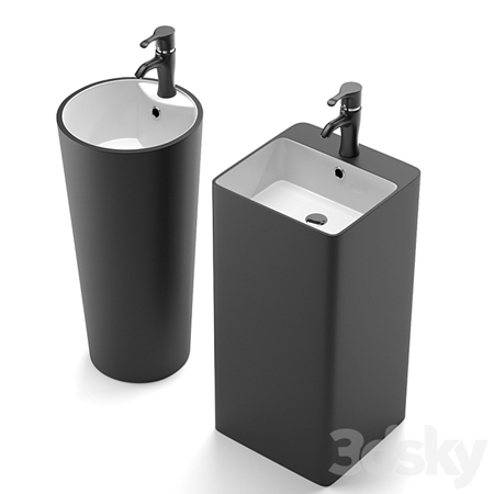 Floor standing sink MELANA MLN-B125BWM \ MLN-B126BWM