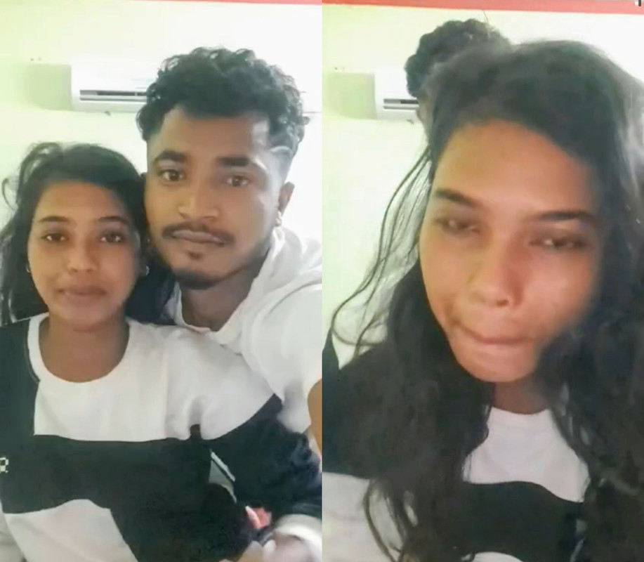Young girl fucking with boyfriend from behind