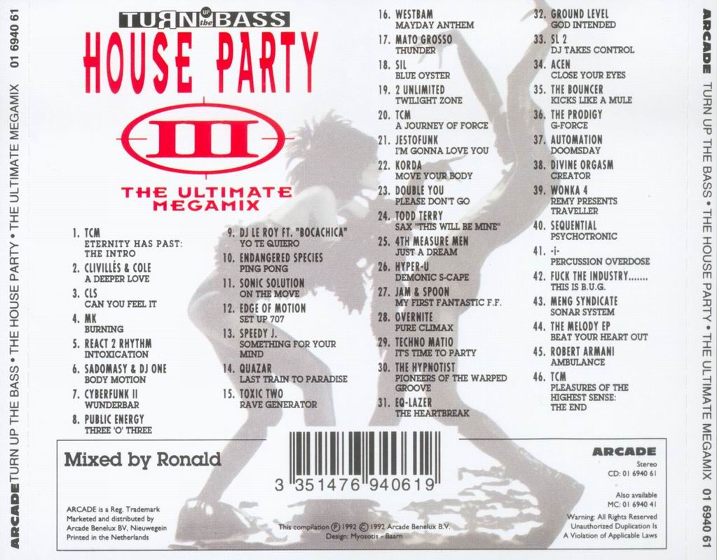 13/01/2023 - House Party - The Ultimate Megamix !!! Pack Completo byFabiodj13 Back