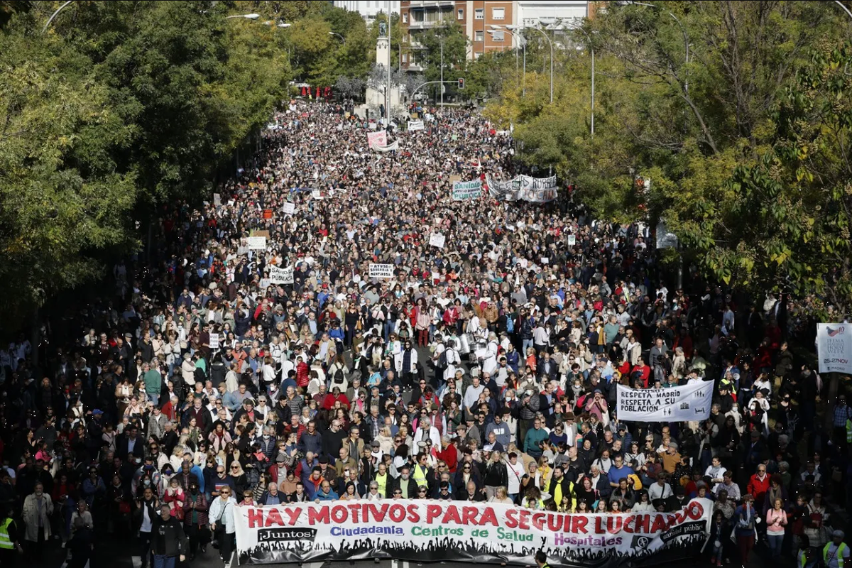Inunda Madrid manifestación contra recortes en Salud