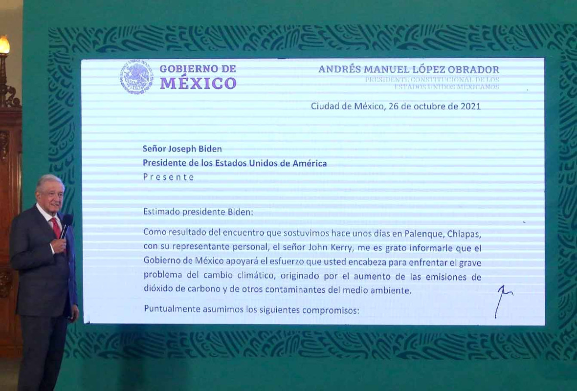 AMLO envió carta a Joe Biden donde se compromete con el cambio climático