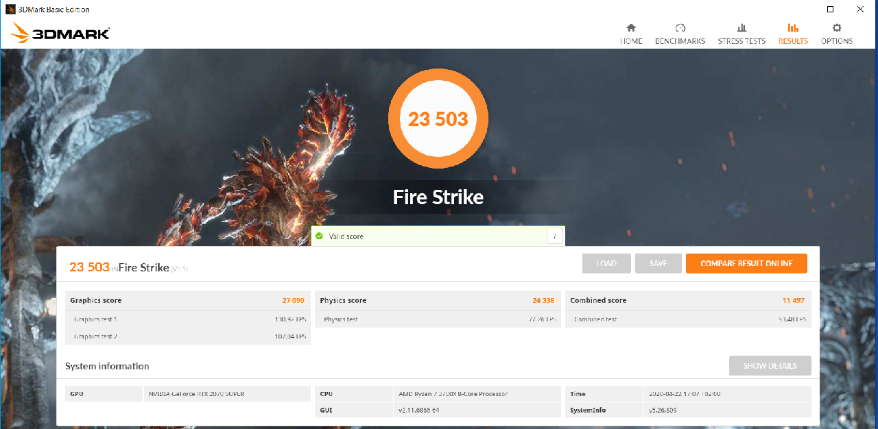 firestrike 3700x e 2070s