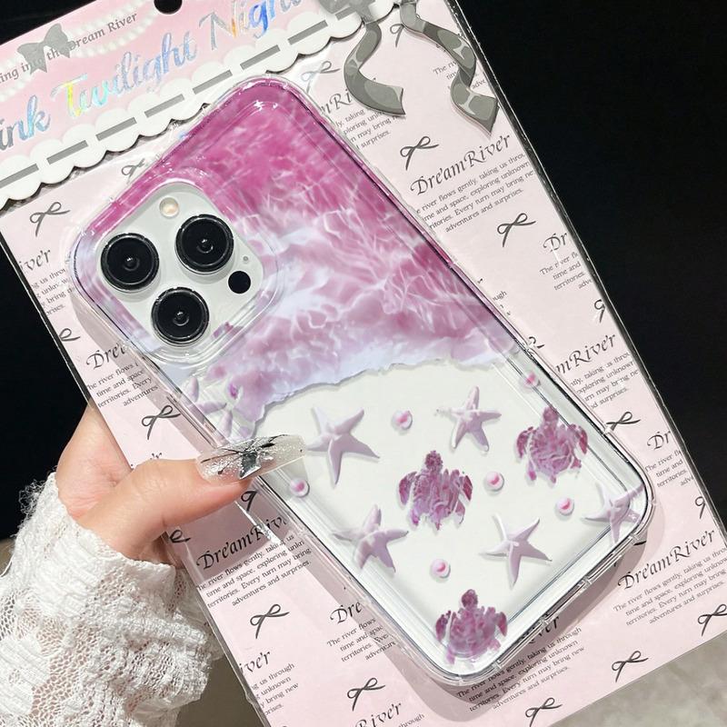 Foto de Funda transparente con diseño de playa.