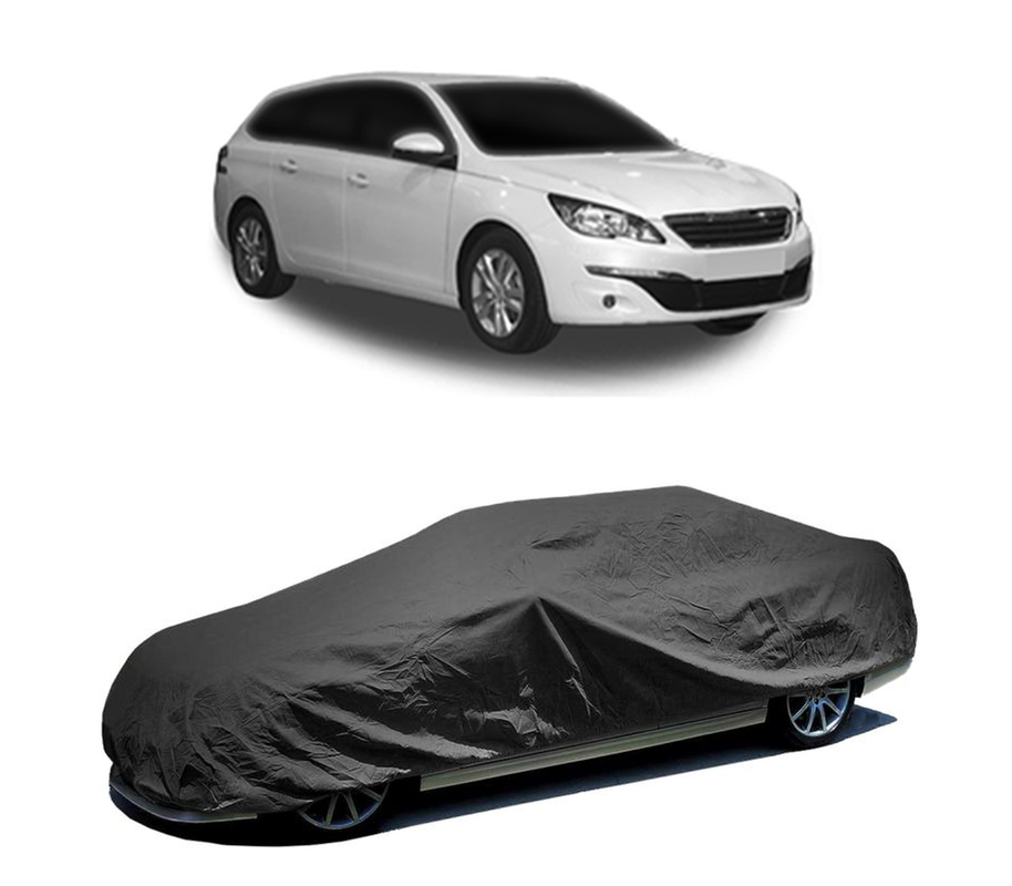 Husa tip prelata auto pentru PEUGEOT 308 SW II Estate Van (LC_) 2014 - 2021,culoare negru, material textil impermeabil, rezistanta la intemperii praf UV, CARPASSION Husa Protectie