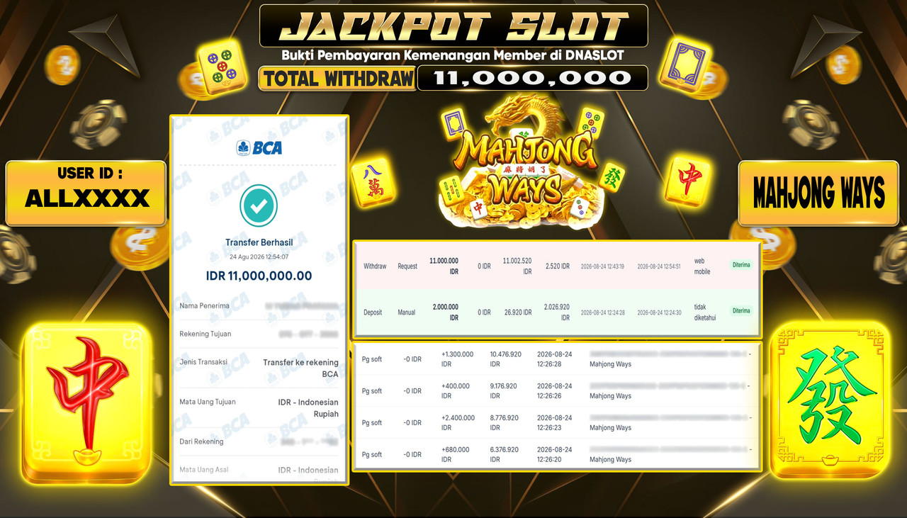 JACKPOT SLOT MAHJONG WAYS 1  24 AGUSTUS 2026