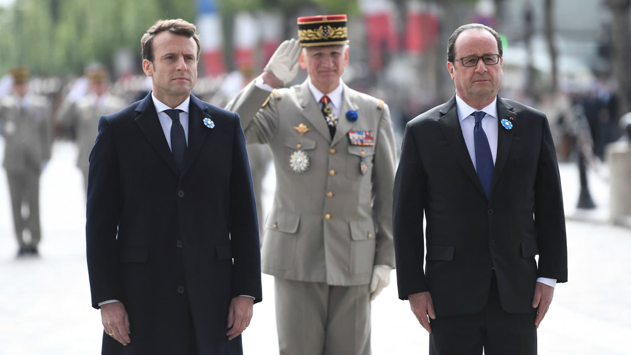 En su primer acto oficial Macron homenajeó a víctimas de la II Guerra Mundial