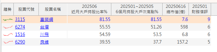 【籌碼K線6月登入禮】大戶持股創高清單(二)