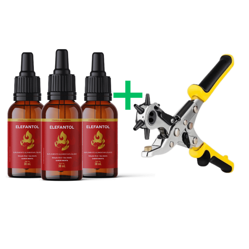Elefantol 3 Potes + Furador de Couro