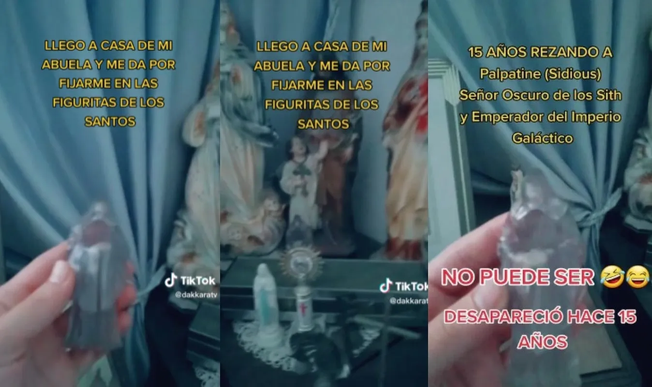 Joven descubre a quién le reza la abuela, es una sith en las sombras