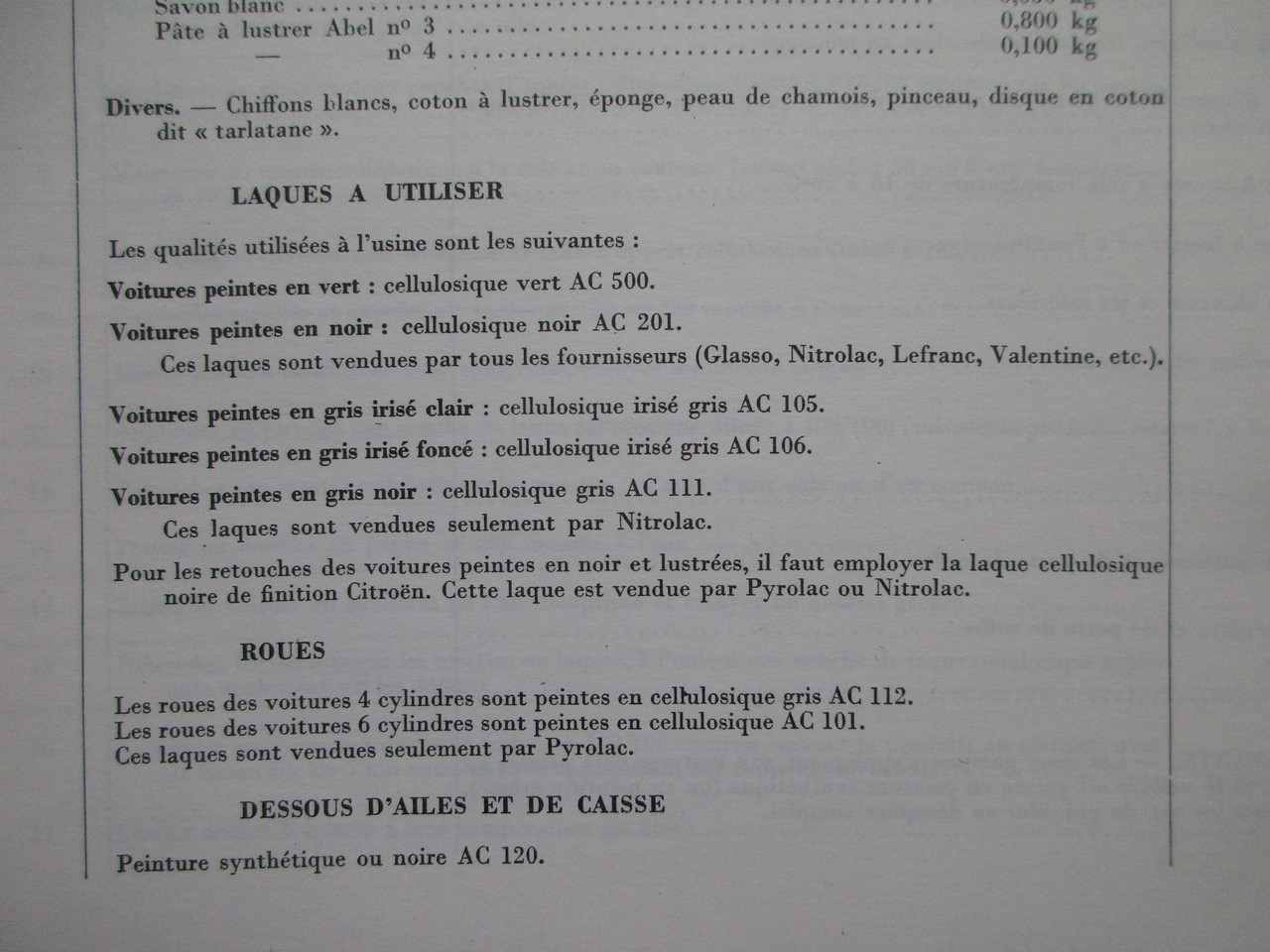 Teintes DR Carrosserie TA n 439