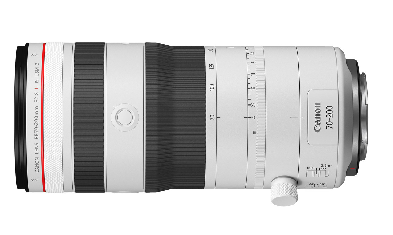 Canon-RF-70-200MM-F2-8-L-IS-USM-Z-with-white-exterior-top-down-view