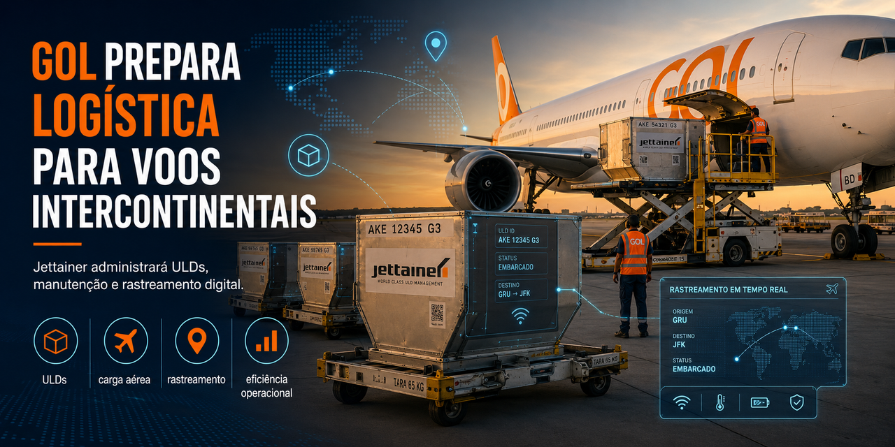 GOL escolhe Jettainer para administrar ULDs e preparar expansão da carga intercontinental