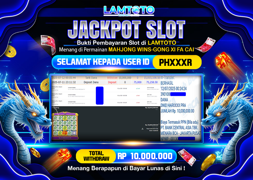 BUKTI JACKPOT LUNAS LAMTOTO
