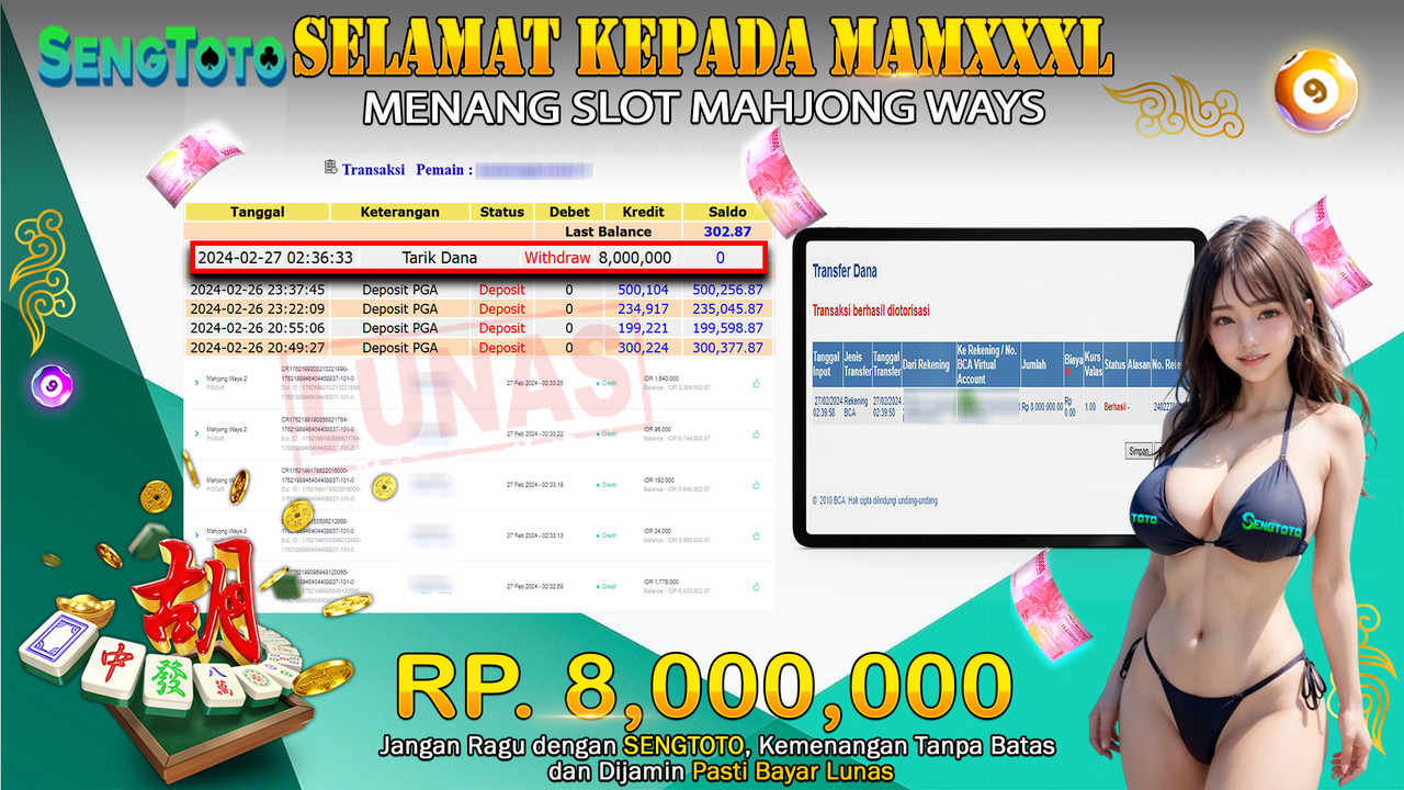 BUKTI PEMBAYARAN SLOT MAHJONG WAYS