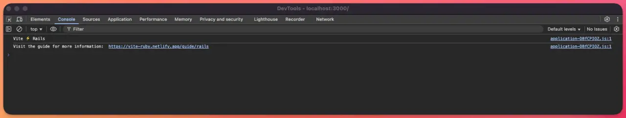 Successful Vite install in Rails
