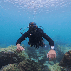Underwater hand signal Half Tank