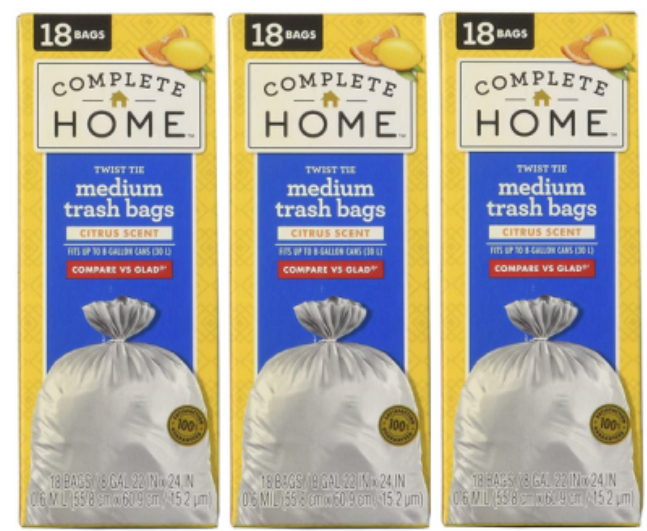 Save 68% on Complete Home Trash Bags at Walgreens – Just .79 for 3 Boxes
