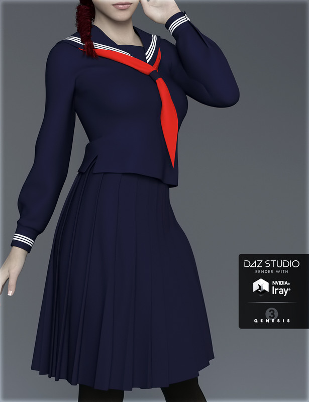 H&C Japanese School Uniforms B for Genesis 3 Female(s) (Re Upload)