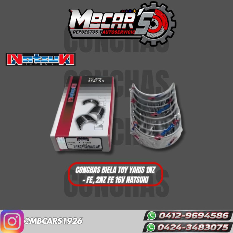 CONCHAS DE BIELA TOY YARIS 1NZ / 2NZ - FE 16V NATSUKI