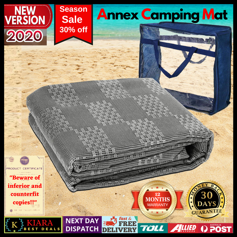 GREY 5m x 2.5m Annex Matting Floor Mat Mesh Caravan RV Motor home