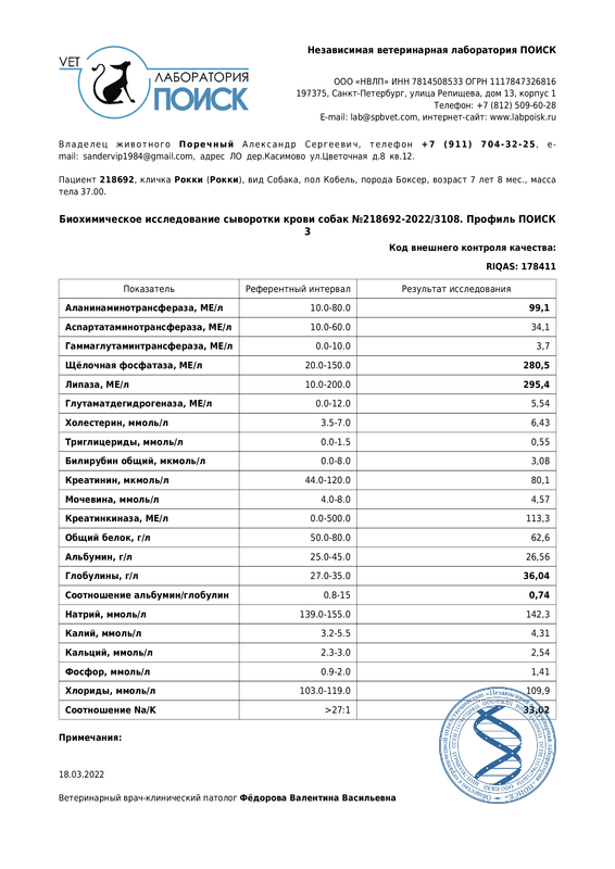 6.Биохимия крови собак ПОИСК 3 №218692-2022_3108 от 18.03.2022