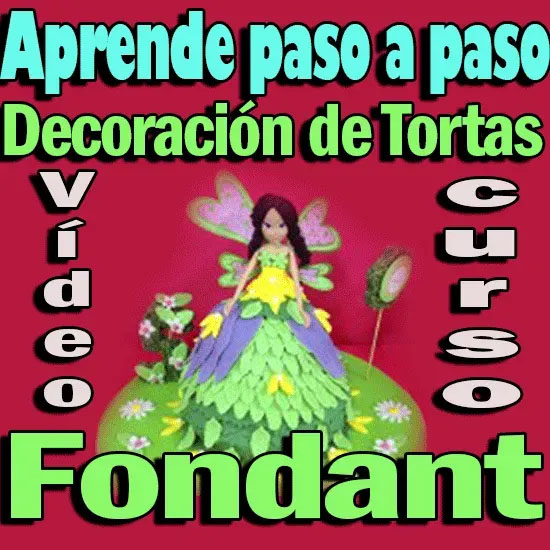 Curso aprende a decorar tortas con fondant princesa hada del bosque