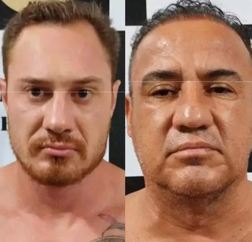 Alexandre (esquerda) e José (direita) presos pela execução de Valdinei (Foto: Reprodução)