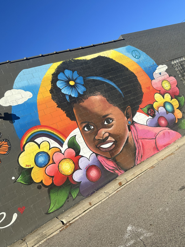 Joy mural Detroit neighborhood
