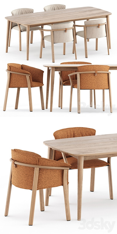 Lamorisse 3686 chair and 3687 chair by Pedrali and Grasshopper table by Karpenter