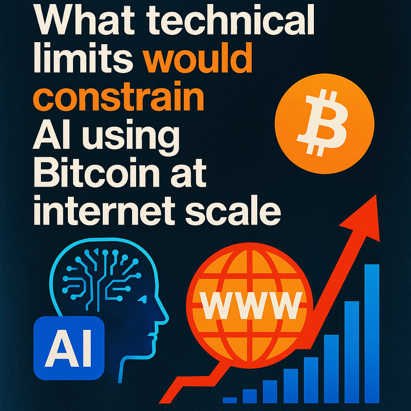 What technical limits would constrain AI using Bitcoin at internet scale