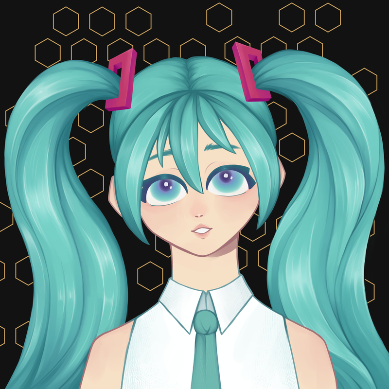 Miku rendered headshot