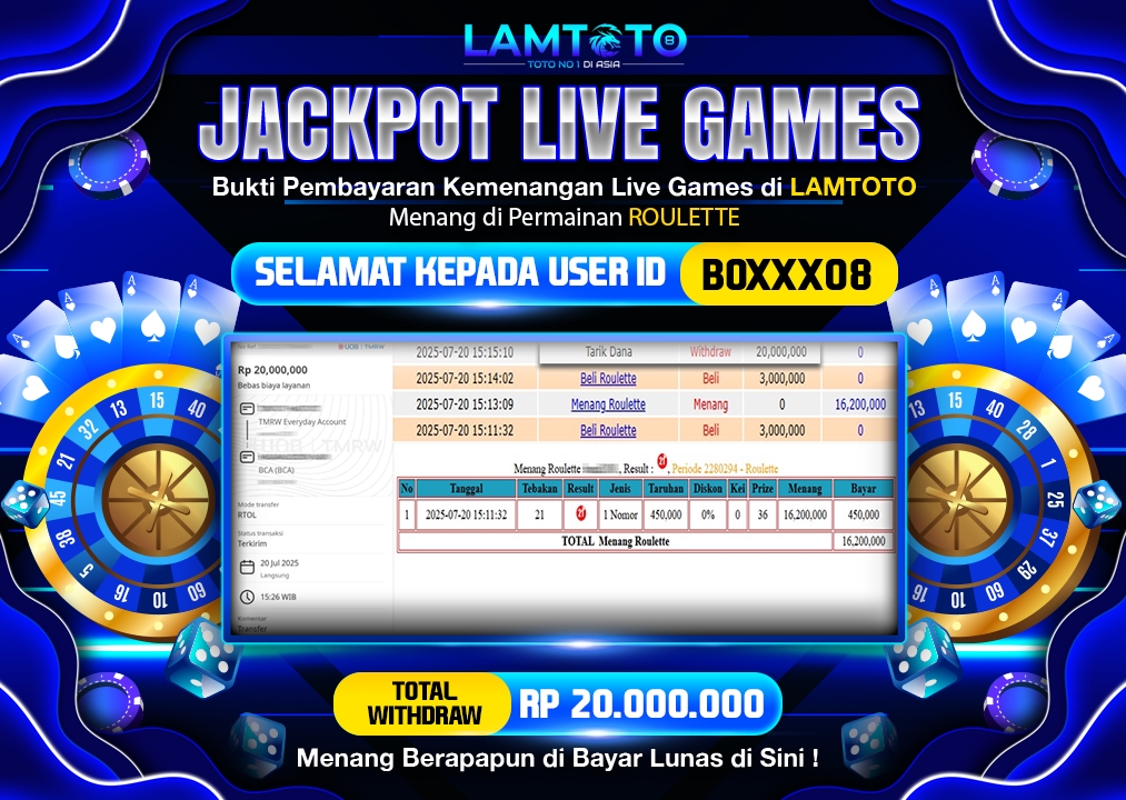 BUKTI JACKPOT LUNAS LAMTOTO