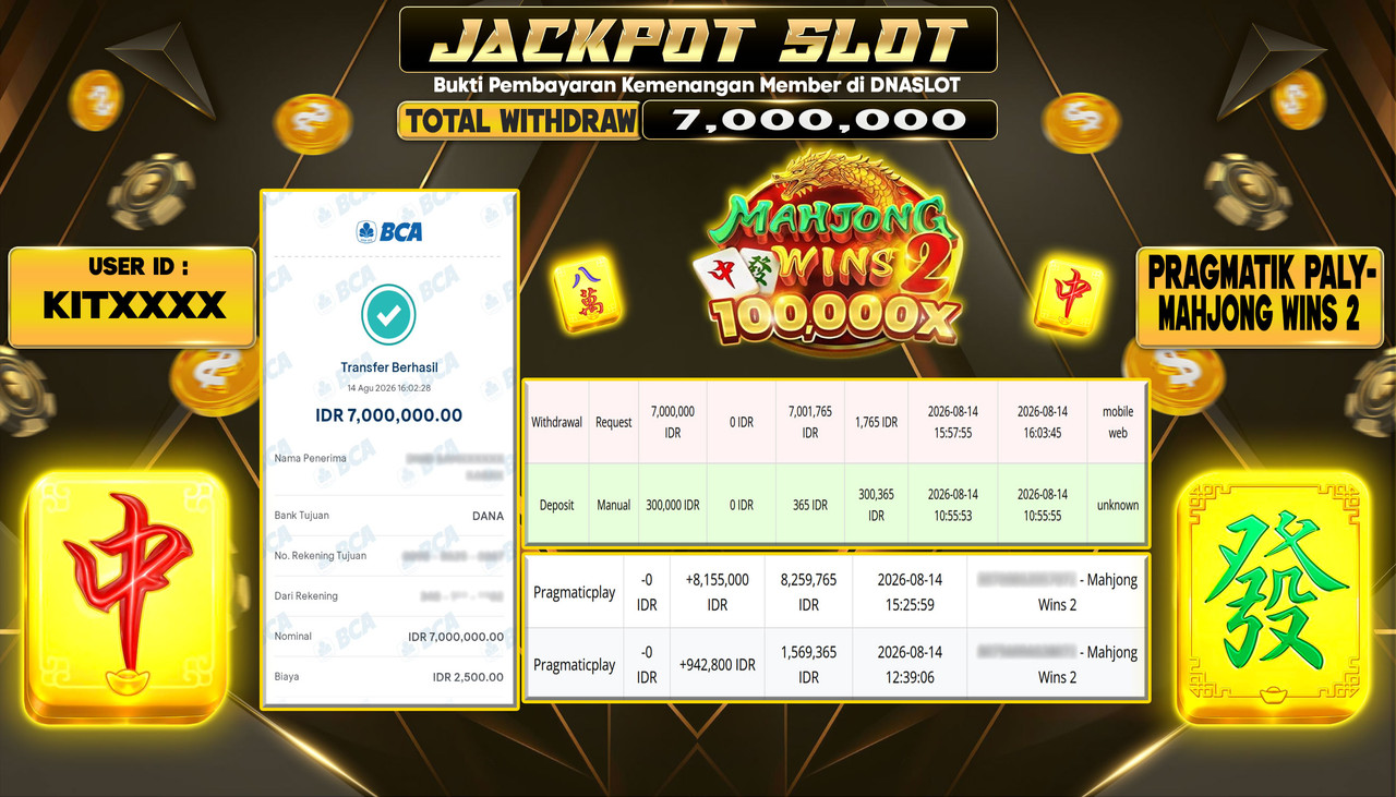 JACKPOT SLOT MAHJONG WINS 2  14 AGUSTUS 2026