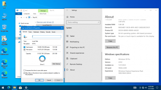 Windows 10 Pro 22H2 Build 19045.3208 x64 by KulHunter v10 en-US ESD July 2023