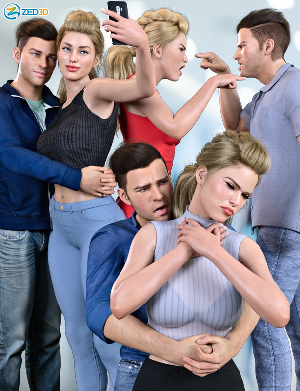 Z Everyday Couple Poses for Genesis 8 and 8.1 Z Everyday Couple Poses for Genesis 8 and 8.1