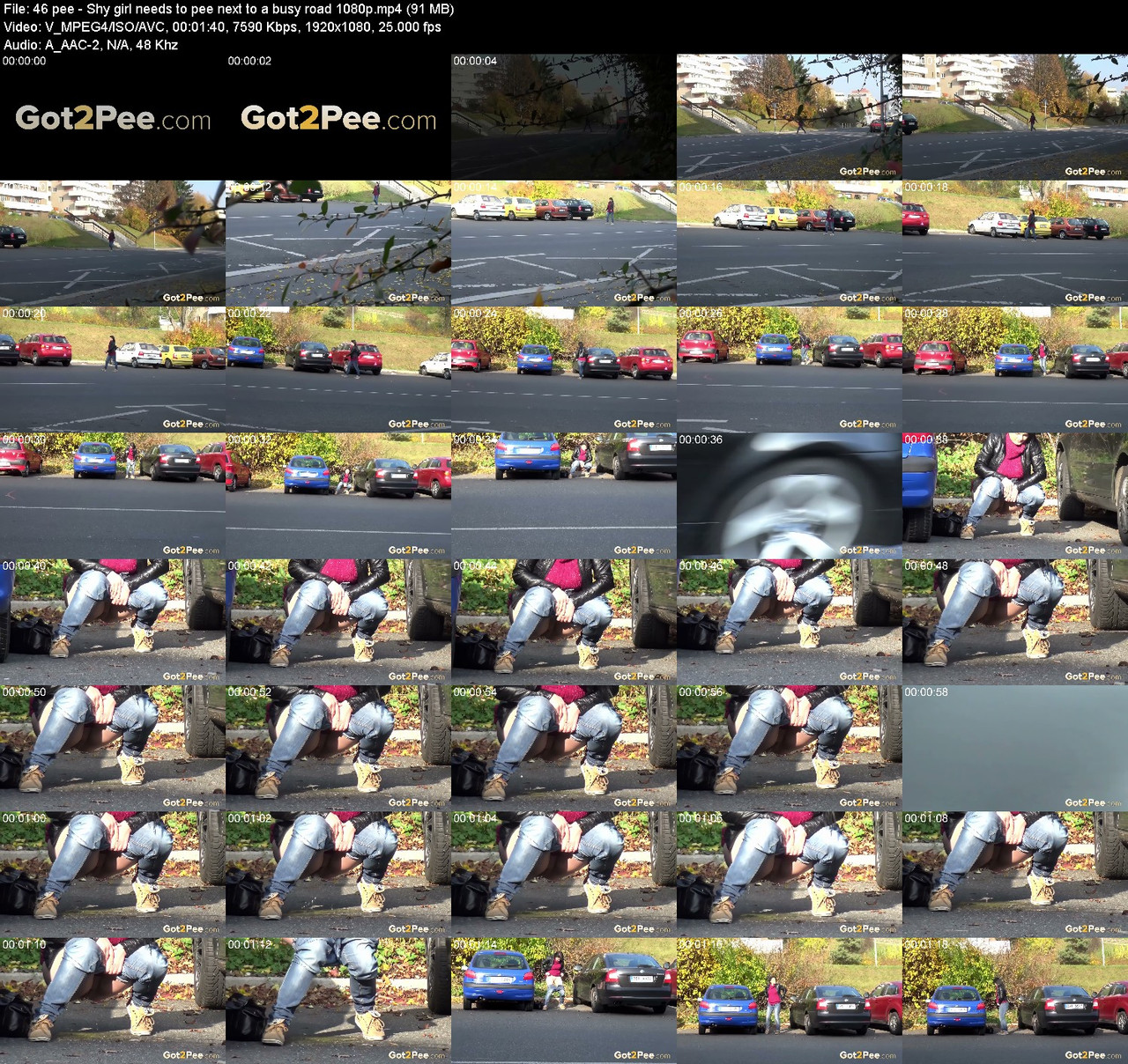 46 pee Shy girl needs to pee next to a busy road 1080p
