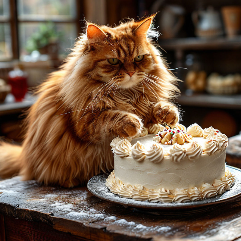 кот и торт