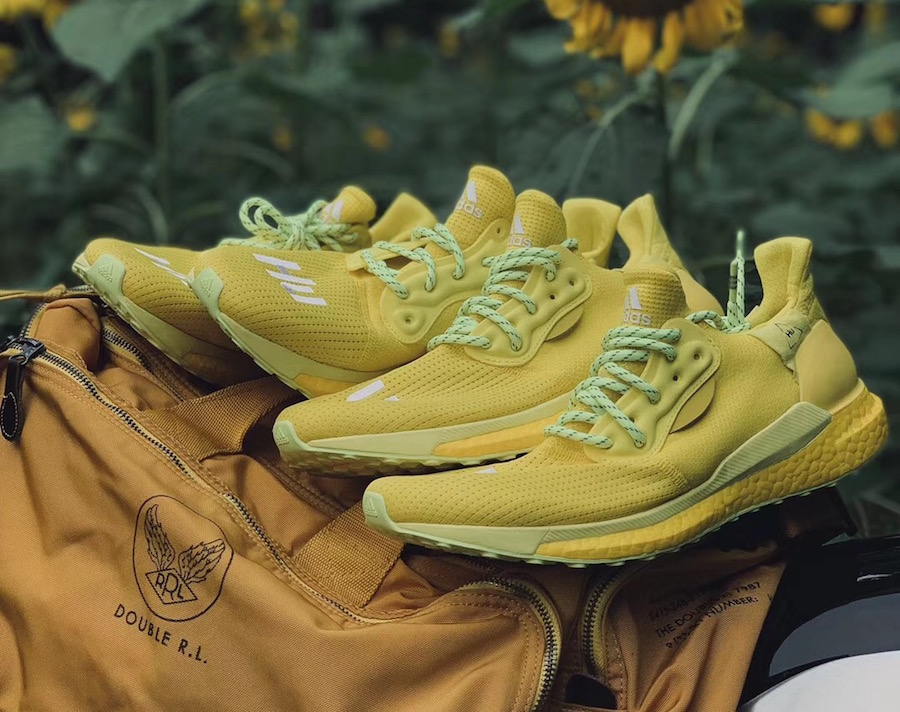 pharrell williams x adidas solar hu shoes yellow