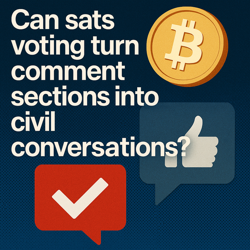 Can sats voting turn comment sections into civil conversations?