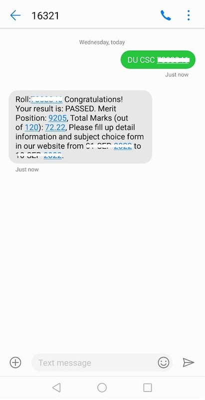 7 College B Unit Admission Result 2022 by SMS