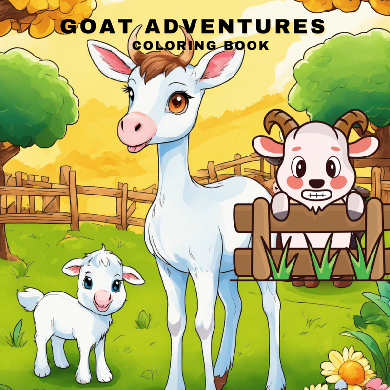 Goat Adventures: A 30-Page Coloring Book for Kids and Adults