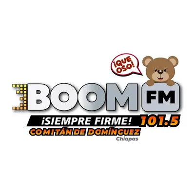 101.5 Boom FM (Comitán) - 101.5 FM - XHPCOM-FM - Cadena Boom FM - Comitán, Chiapas logo