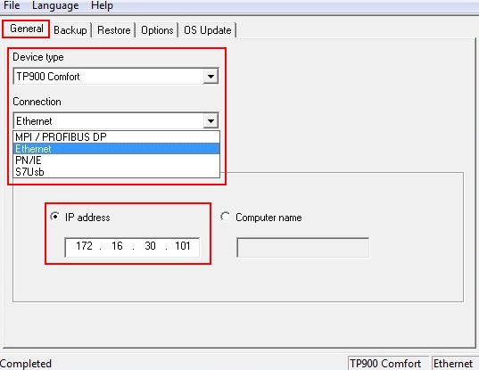 how to download HMI How do you backup/restore with a Comfort Panel?
