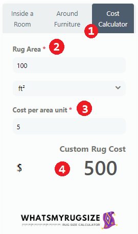 rug size cost calculator